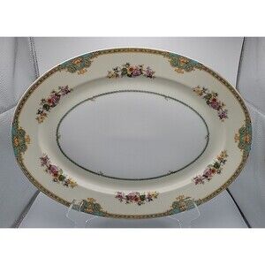 Vtg Meito China Japan Madrid Oval Serving Platter 14" EUC Pattern Retired